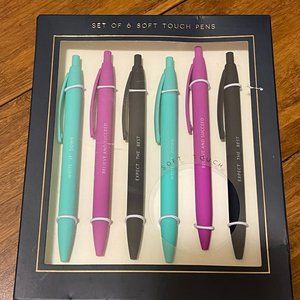 Set of 6 Soft Touch Inspiration Pens by James Burke collection  NWT